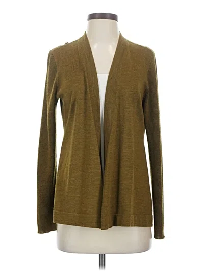 Pre-owned Eileen Fisher Wool Cardigan Sweater In Brown