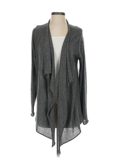 Pre-owned Eileen Fisher Wool Cardigan Sweater In Gray