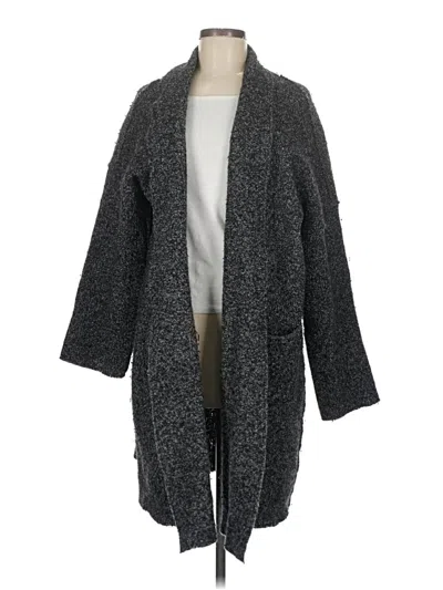 Pre-owned Eileen Fisher Wool Cardigan Sweater In Gray