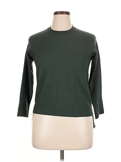 Pre-owned Eileen Fisher Wool Cardigan Sweater In Green