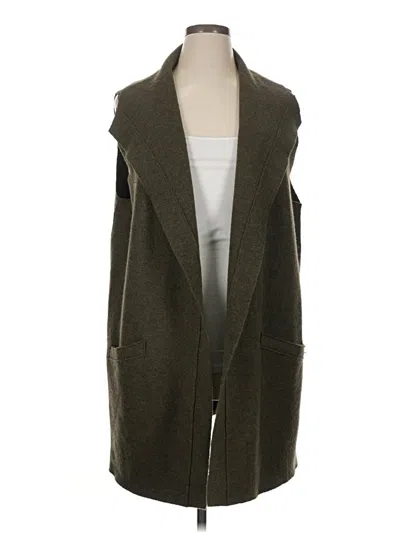 Pre-owned Eileen Fisher Wool Cardigan Sweater In Green