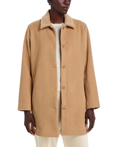 Eileen Fisher Wool Classic Collar Coat In Brown