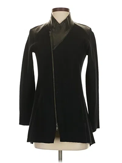 Pre-owned Eileen Fisher Wool Coat In Black