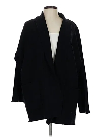 Pre-owned Eileen Fisher Wool Coat In Black