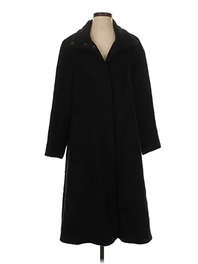 Pre-owned Eileen Fisher Wool Coat In Black
