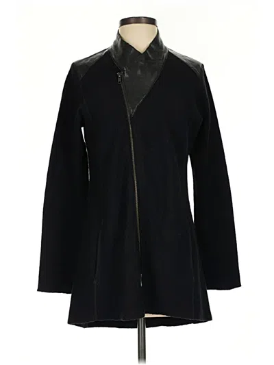 Pre-owned Eileen Fisher Wool Coat In Black
