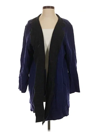 Pre-owned Eileen Fisher Wool Coat In Blue