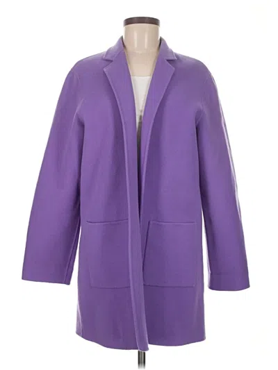 Pre-owned Eileen Fisher Wool Coat In Purple