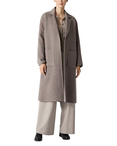 Eileen Fisher Wool Coat In Taupe