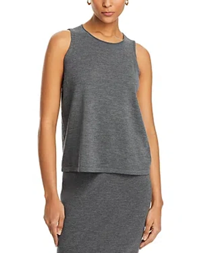 Eileen Fisher Wool Crewneck Shell In Ash