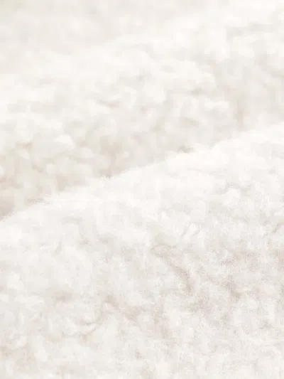 Eileen Fisher Wool Fluff Stand Collar Coat In Plaster
