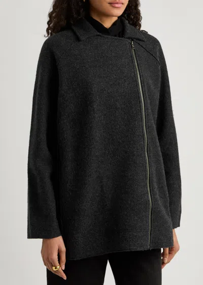 Eileen Fisher Wool Jacket In Charcoal