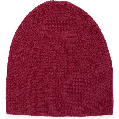 Eileen Fisher Wool Knit Beanie In Burgundy