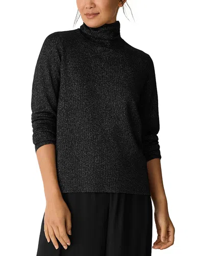 EILEEN FISHER WOOL LUREX TURTLENECK SWEATER