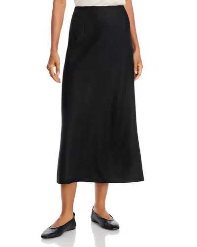 Eileen Fisher Wool Midi Skirt In Black