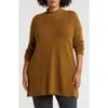 Eileen Fisher Wool Mock Neck Tunic In Gold Leaf