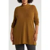 Eileen Fisher Wool Mock Neck Tunic In Gold Leaf