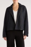 Eileen Fisher Wool Motorcycle Jacket In Black