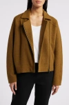 Eileen Fisher Wool Motorcycle Jacket In Gold Leaf