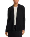 Eileen Fisher Open Front Wool Cardigan In Black