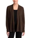 Eileen Fisher Open Front Wool Cardigan In Wren