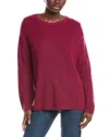 Eileen Fisher Raglan Sleeve Wool Pullover In Burgundy