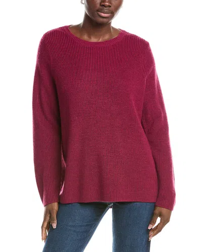 Eileen Fisher Wool Pullover In Burgundy