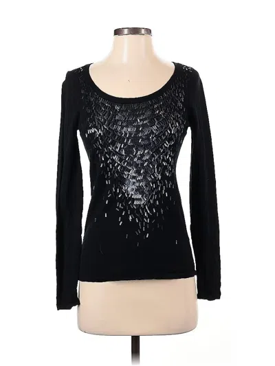 Pre-owned Eileen Fisher Wool Pullover Sweater In Black