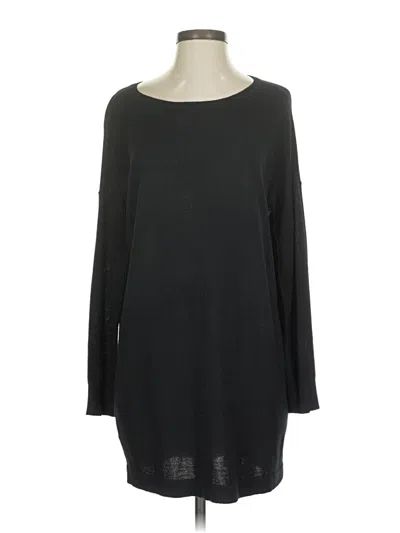 Pre-owned Eileen Fisher Wool Pullover Sweater In Black