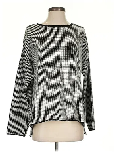 Pre-owned Eileen Fisher Wool Pullover Sweater In Black