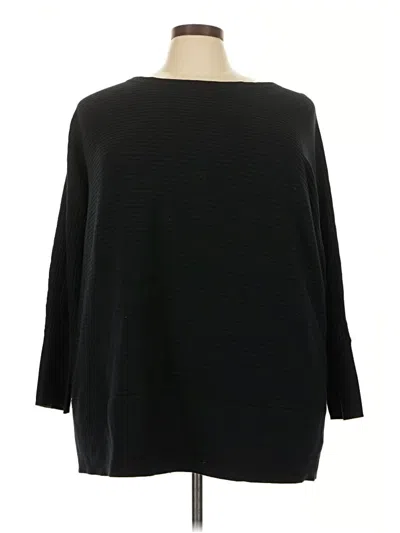 Pre-owned Eileen Fisher Wool Pullover Sweater In Black