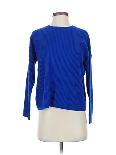 Pre-owned Eileen Fisher Wool Pullover Sweater In Blue