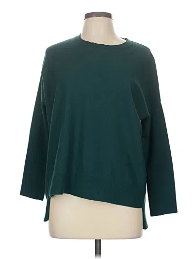 Pre-owned Eileen Fisher Wool Pullover Sweater In Blue