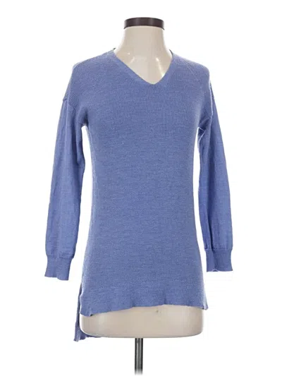 Pre-owned Eileen Fisher Wool Pullover Sweater In Blue