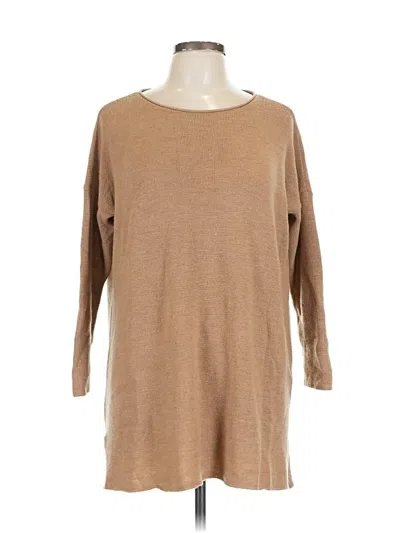 Pre-owned Eileen Fisher Wool Pullover Sweater In Brown