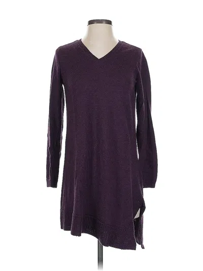 Pre-owned Eileen Fisher Wool Pullover Sweater In Burgundy
