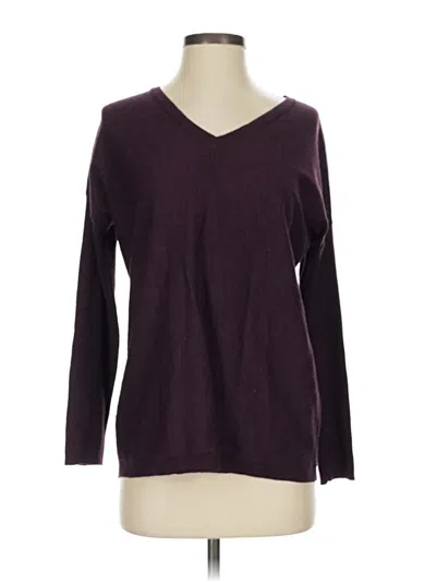 Pre-owned Eileen Fisher Wool Pullover Sweater In Burgundy