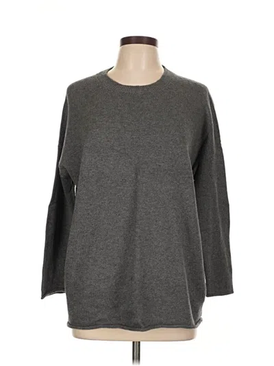 Pre-owned Eileen Fisher Wool Pullover Sweater In Gray