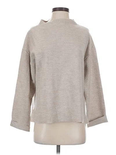 Pre-owned Eileen Fisher Wool Pullover Sweater In Gray