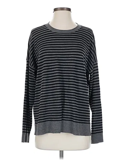 Pre-owned Eileen Fisher Wool Pullover Sweater In Gray