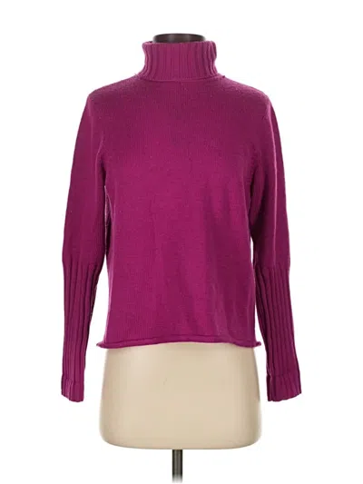 Pre-owned Eileen Fisher Wool Pullover Sweater In Purple