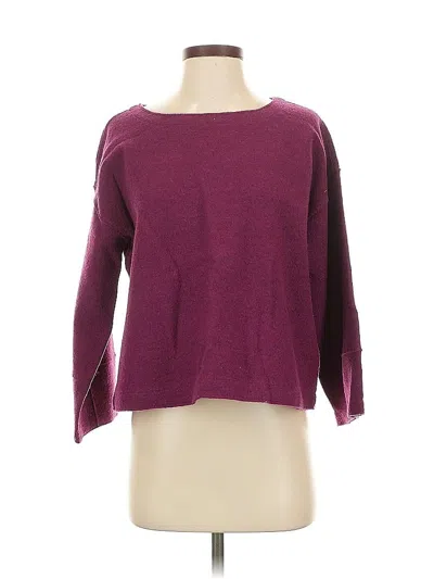 Pre-owned Eileen Fisher Wool Pullover Sweater In Purple