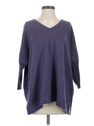 Pre-owned Eileen Fisher Wool Pullover Sweater In Purple