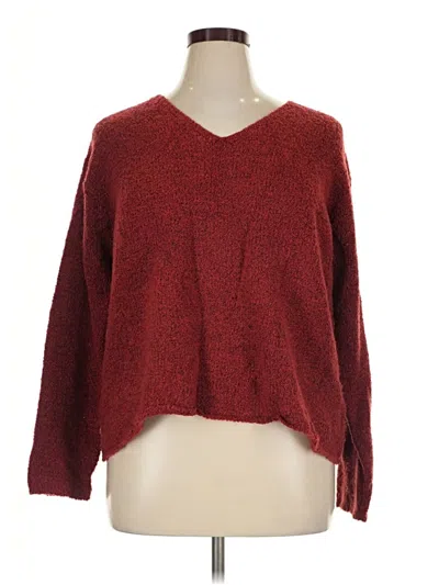 Pre-owned Eileen Fisher Wool Pullover Sweater In Red