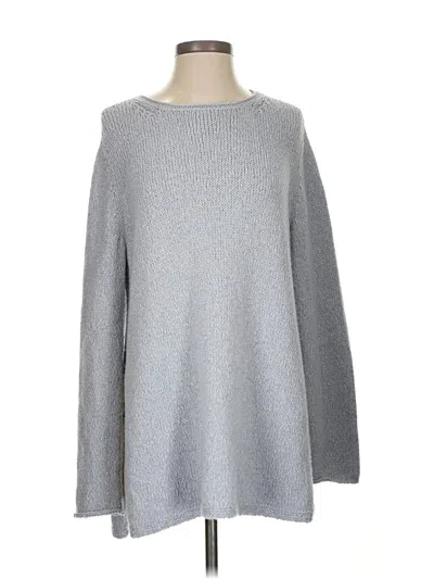 Pre-owned Eileen Fisher Wool Pullover Sweater In Silver