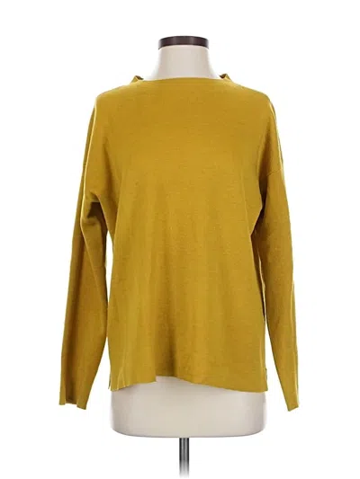 Pre-owned Eileen Fisher Wool Pullover Sweater In Yellow