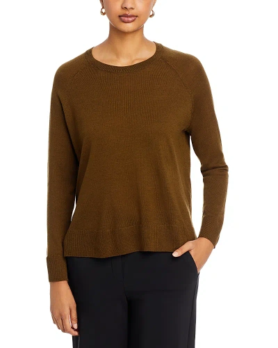 Eileen Fisher Wool Raglan Sleeve Sweater In Serpentine