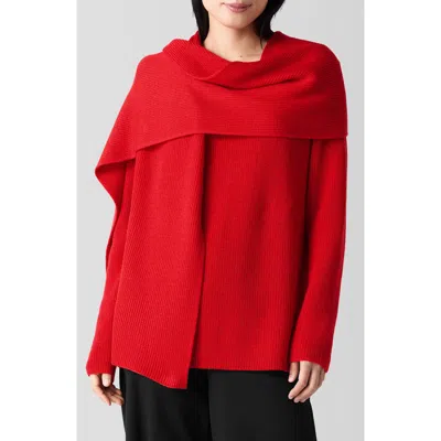Eileen Fisher Wool Scarf In Red