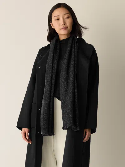 Eileen Fisher Wool Shimmer Scarf In Gray