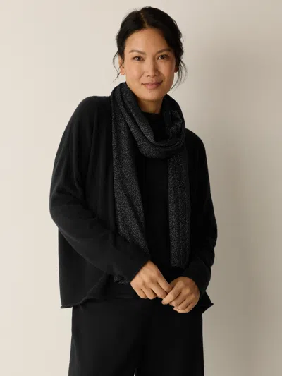 Eileen Fisher Wool Shimmer Scarf In Animal Print